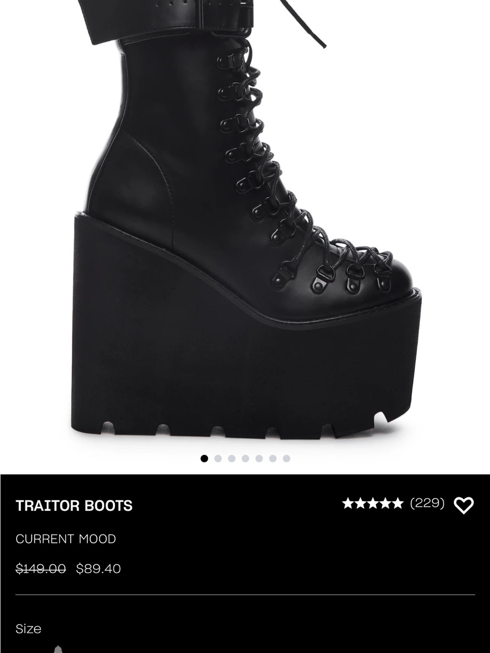 Dolls Kill Traitor Platform Boots - Picture 6 of 6